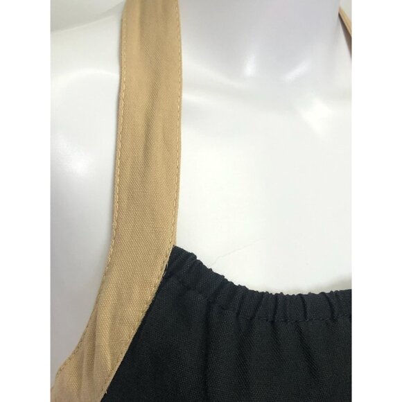Y2K MOSCHINO CHEAP and CHIC. Sleeveless Halter Top Cotton Linen Blend Black & Be - Picture 4 of 10